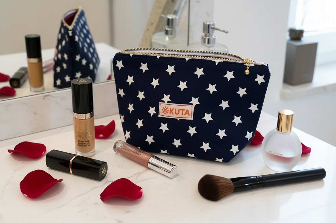Makeup pouch           Size: 8” W × 7.5” H
